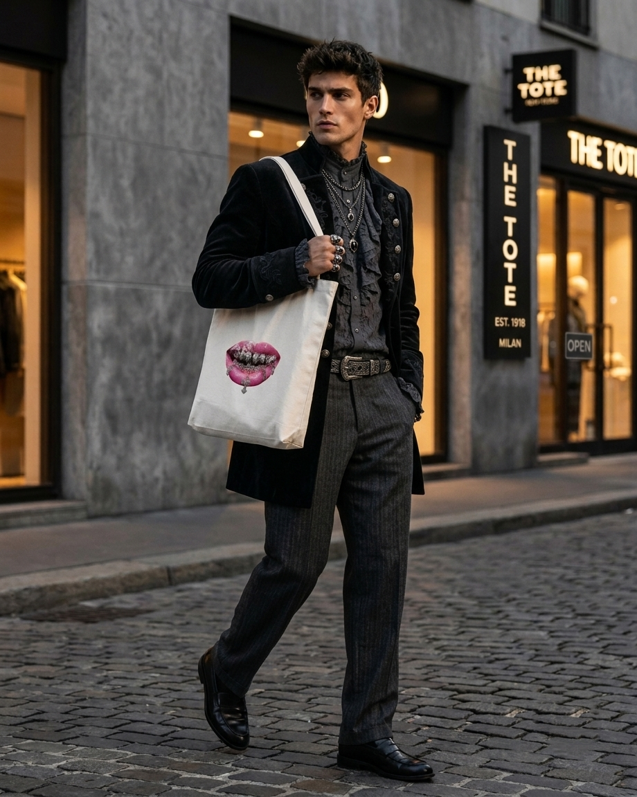 Chrome teeth Tote Bag Zipper